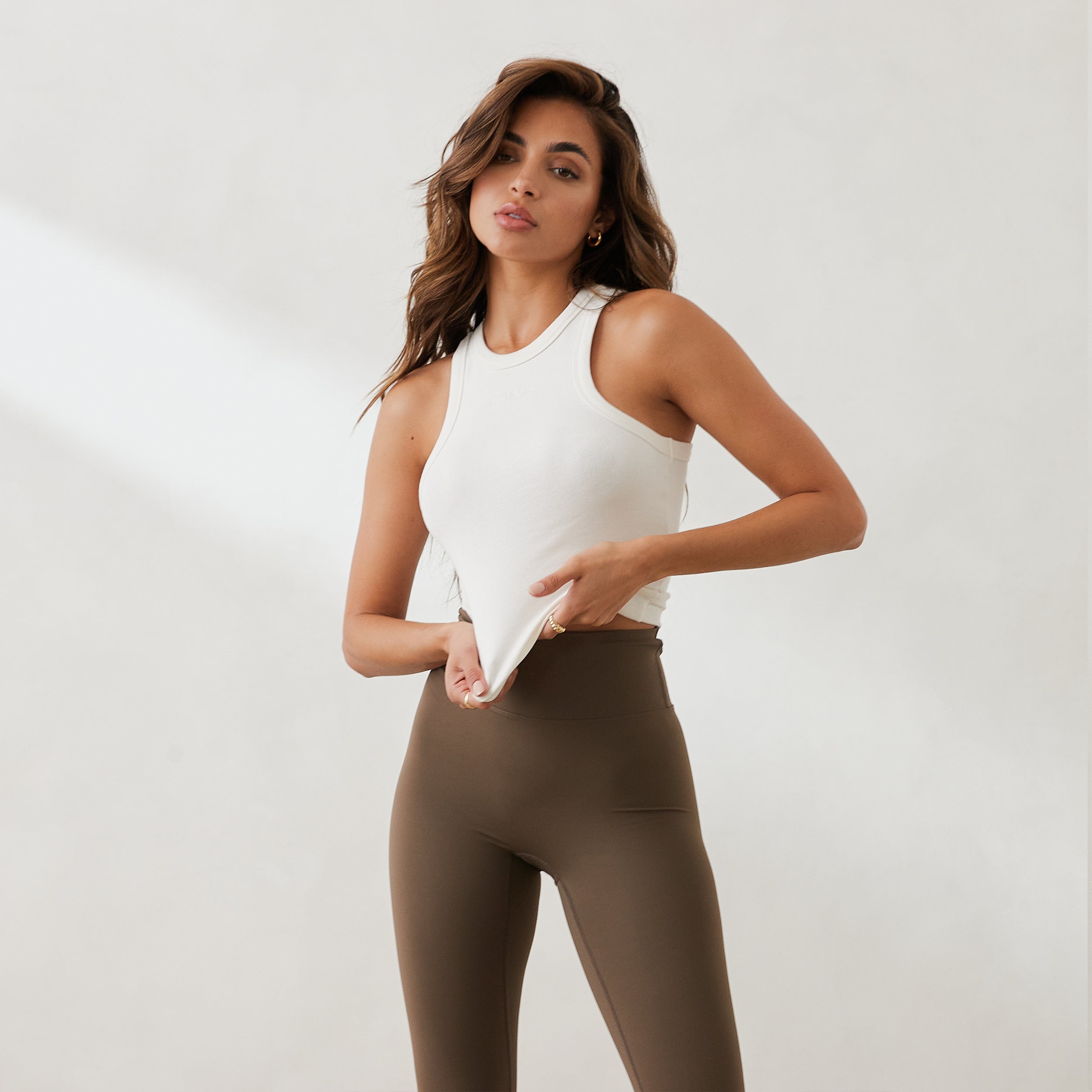 Essential Ribbed Racerback Top Off White Lounge Underwear