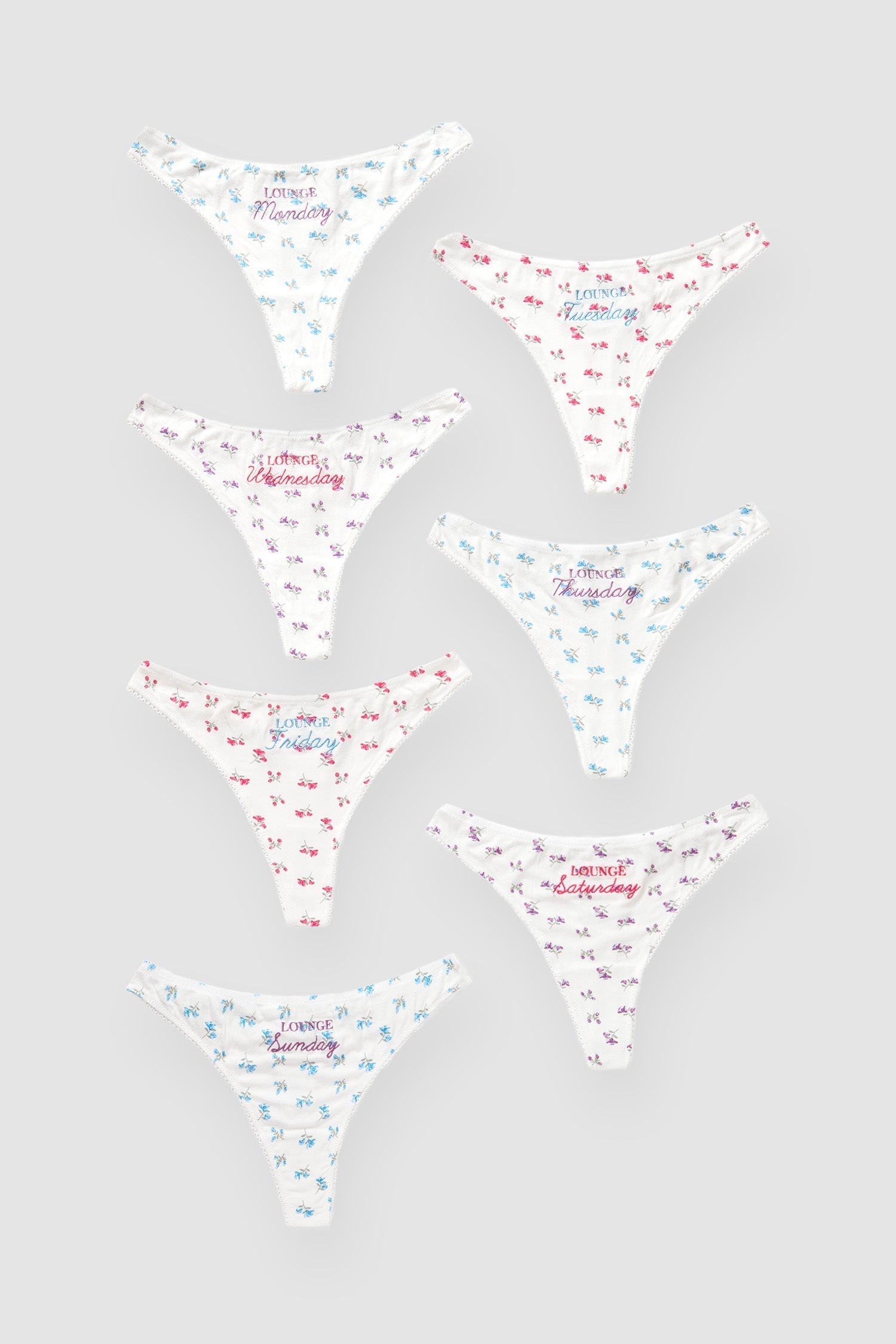 Days of the Week Panties, 7 Days of the Week Women's Thong, Sexy
