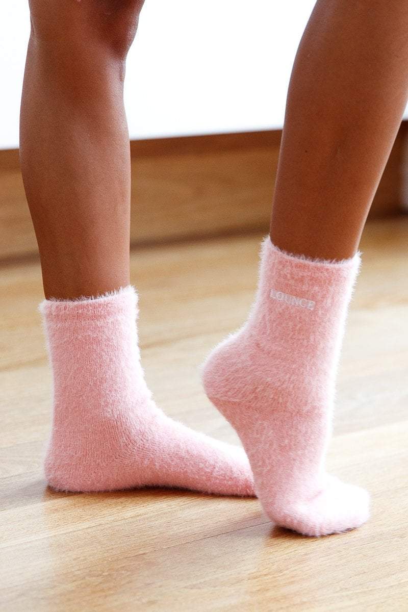 Pink deals fluffy socks