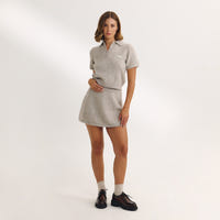 Knitted Mini Skirt - Mink