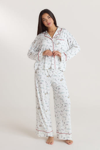 Alpine Dreams Pajama Bottoms - Ski Print