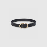 Curved Buckle Belt - Black