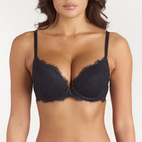 Lace High Push-Up Bra - Black