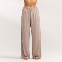Modal Straight-Leg Pajama Pants - Brown Marl