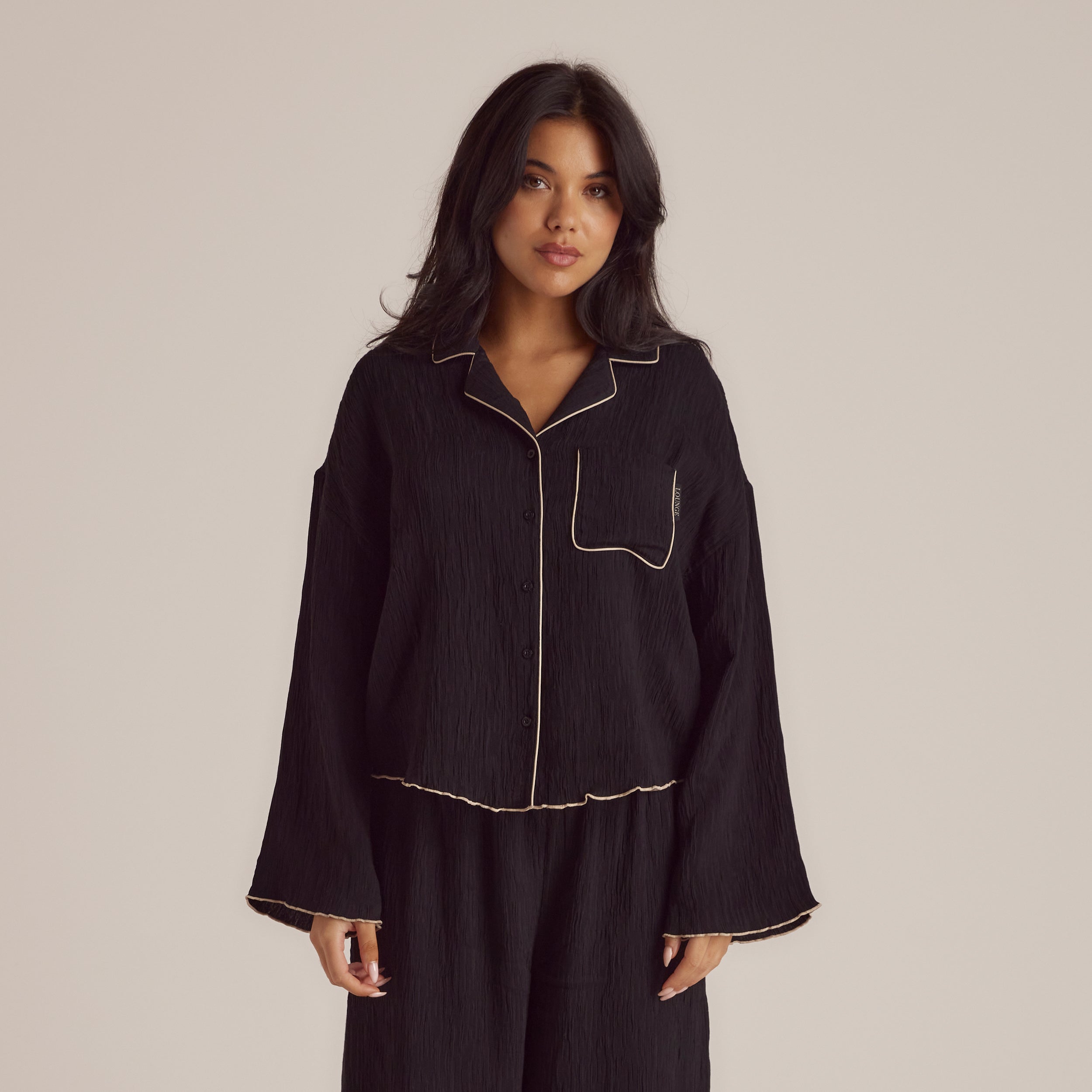 Crinkle Pajama Shirt | Imaani, S