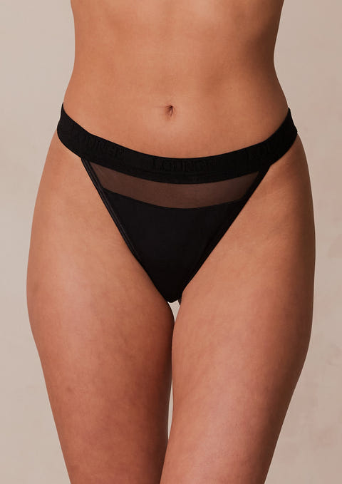 Black Women's Mesh Briefs G String Underwear T-Back
