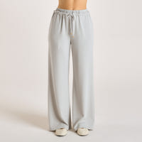 Waffle Wide Leg Pants - Frost Grey