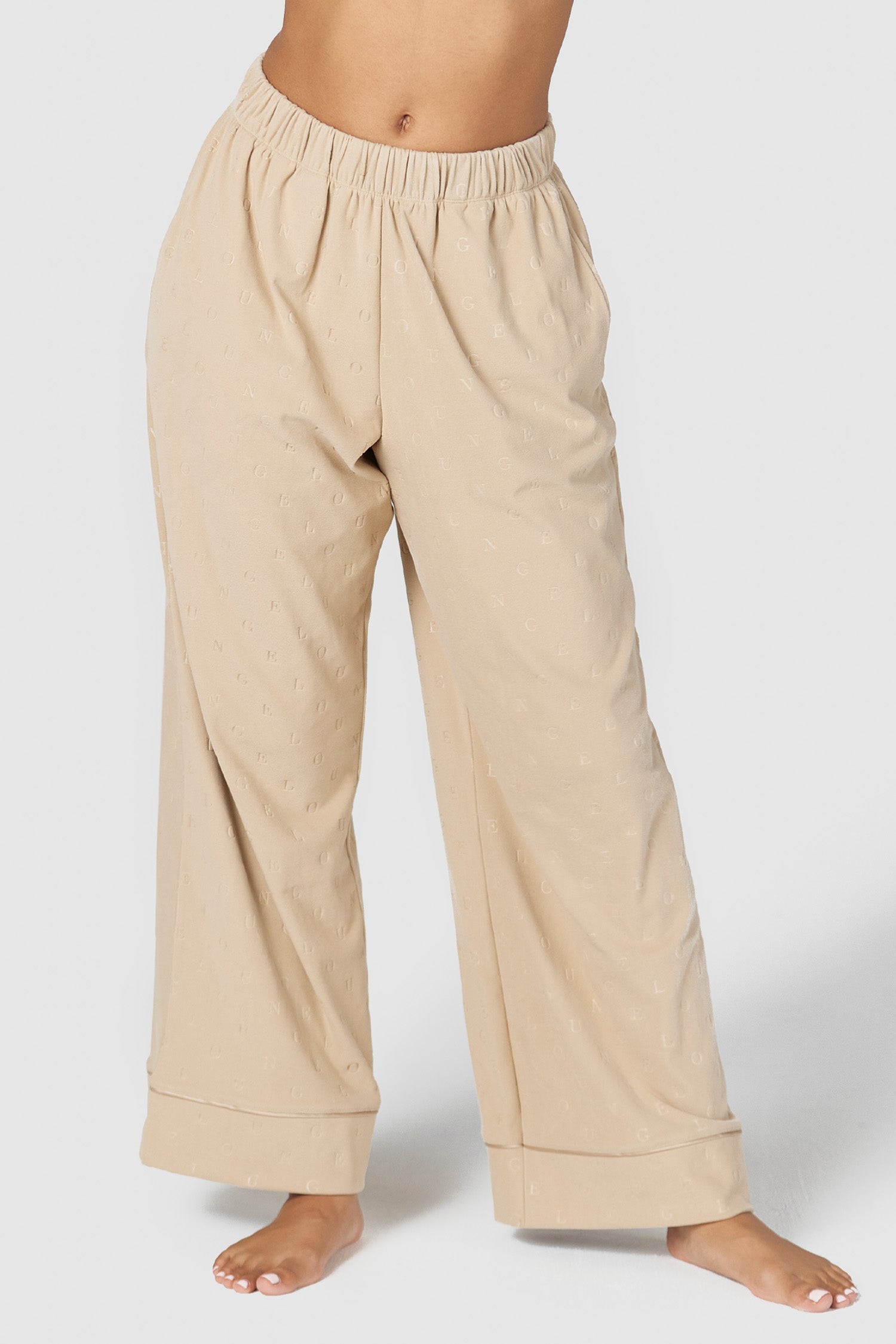 Luxury Embossed Pajama Trousers Mink