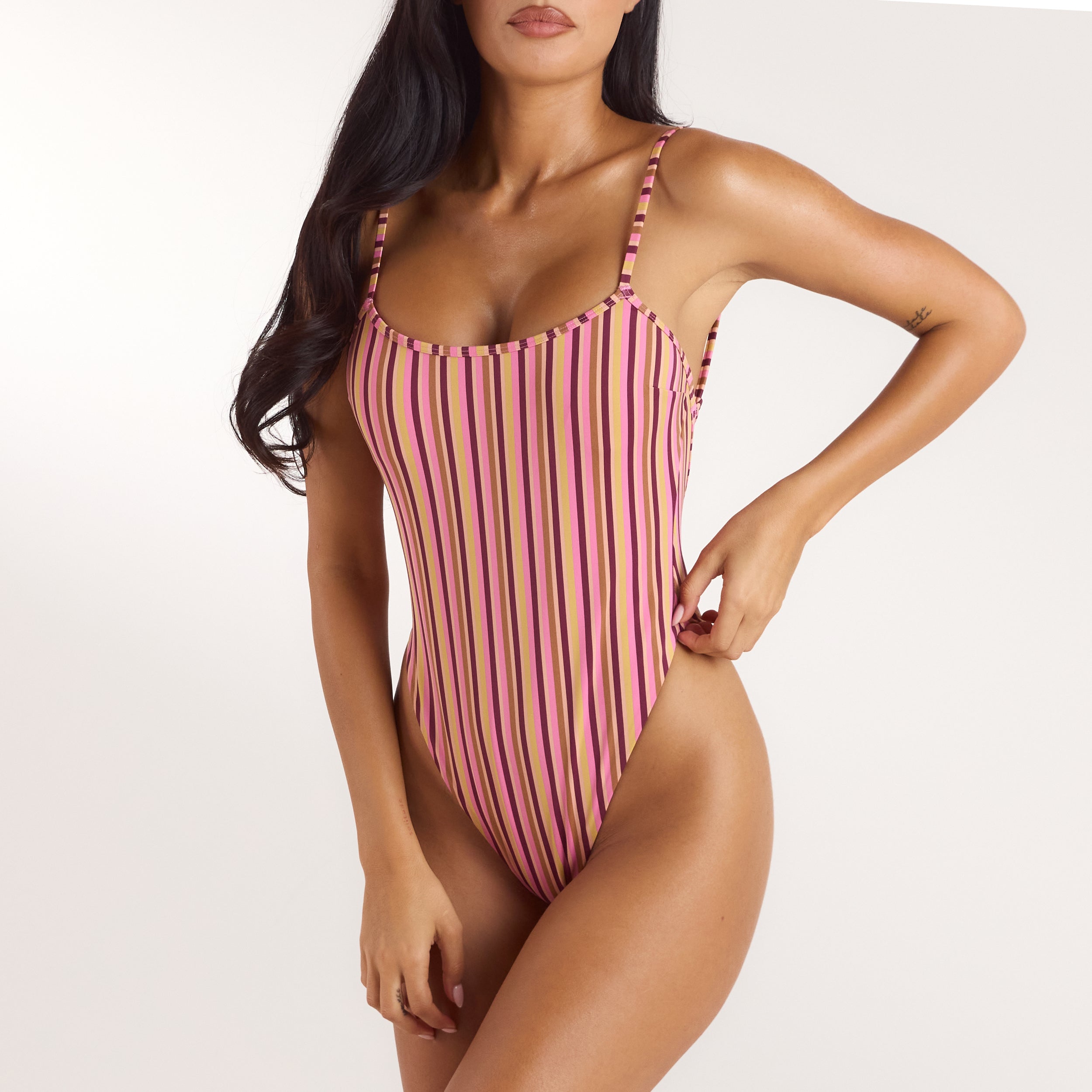 Sunstripe Swimsuit - Retro Stripe alternate