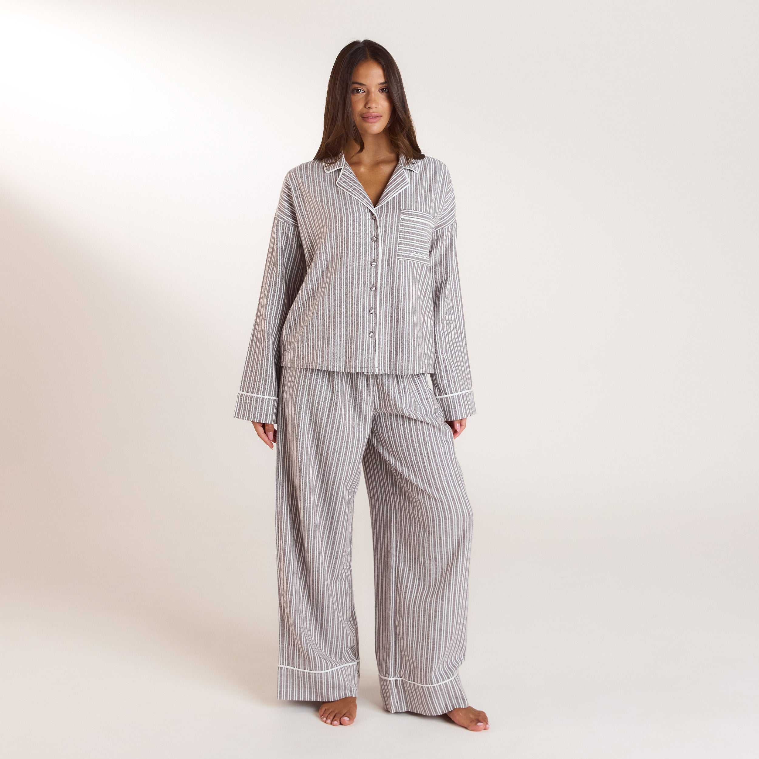 Stripe Pajama Pants - Chocolate alternate