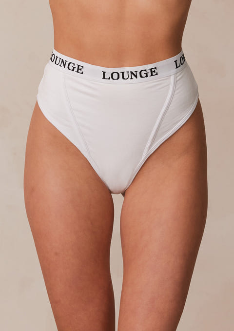 Bamboo Basic Thong - White – Lounge Underwear