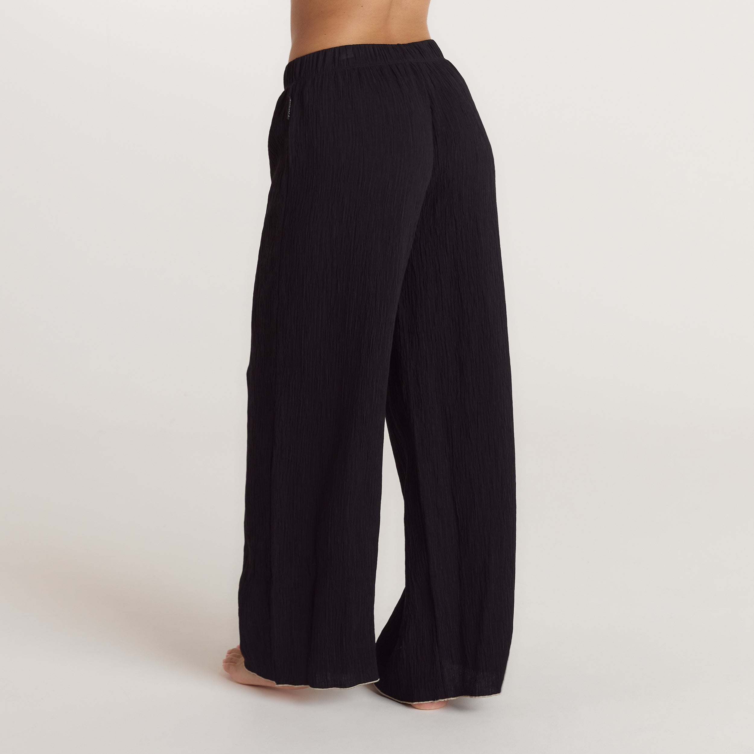 Crinkle Pajama Pants - Black alternate