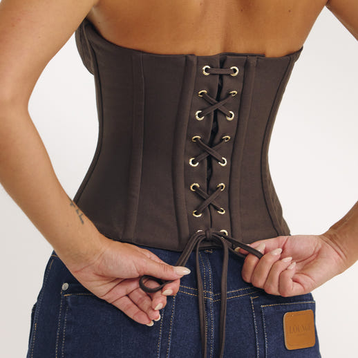 Bandeau Corset Top - Dark Brown alternate