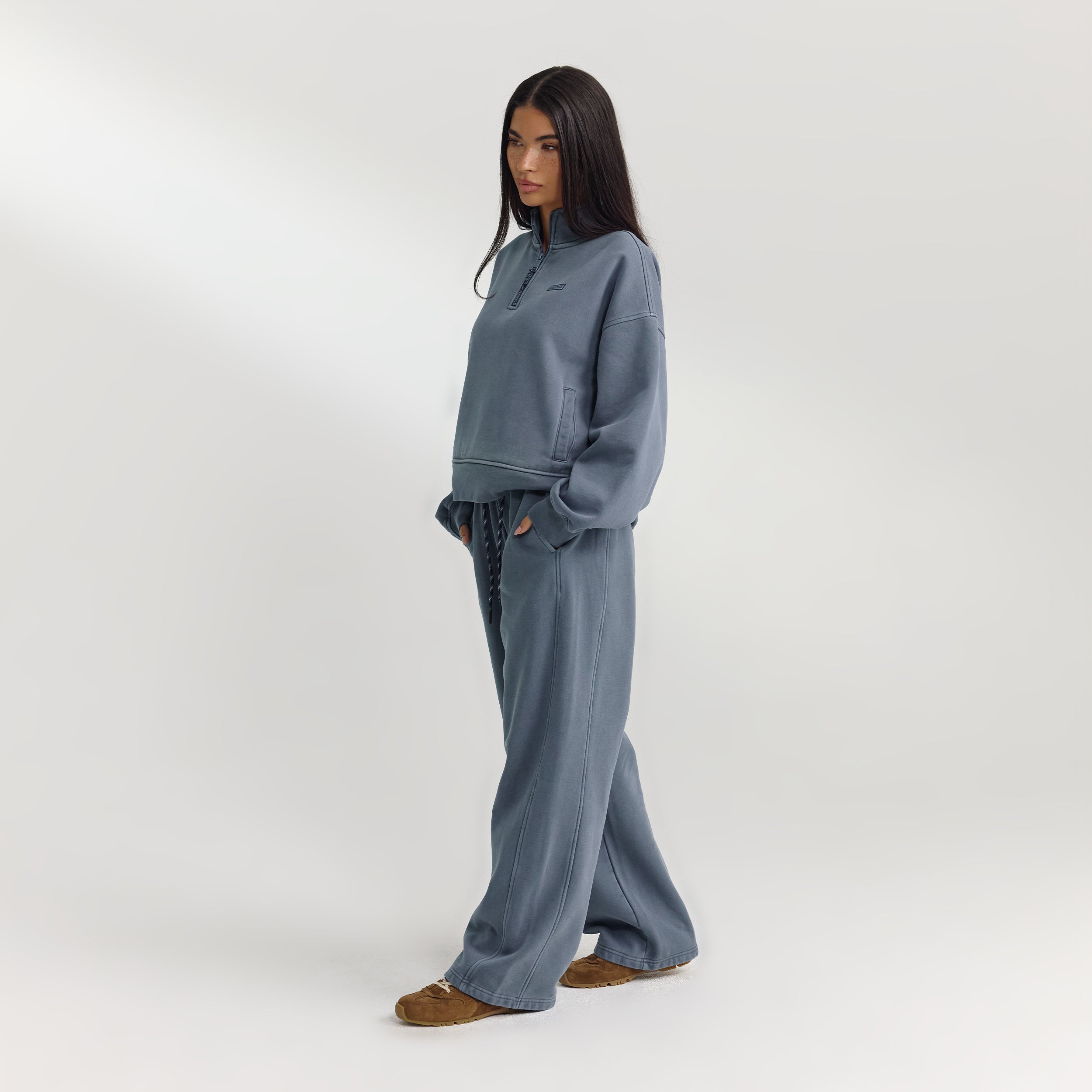 Quarter-Zip Sweater | Quarter-Zip Sweater - Washed Blue