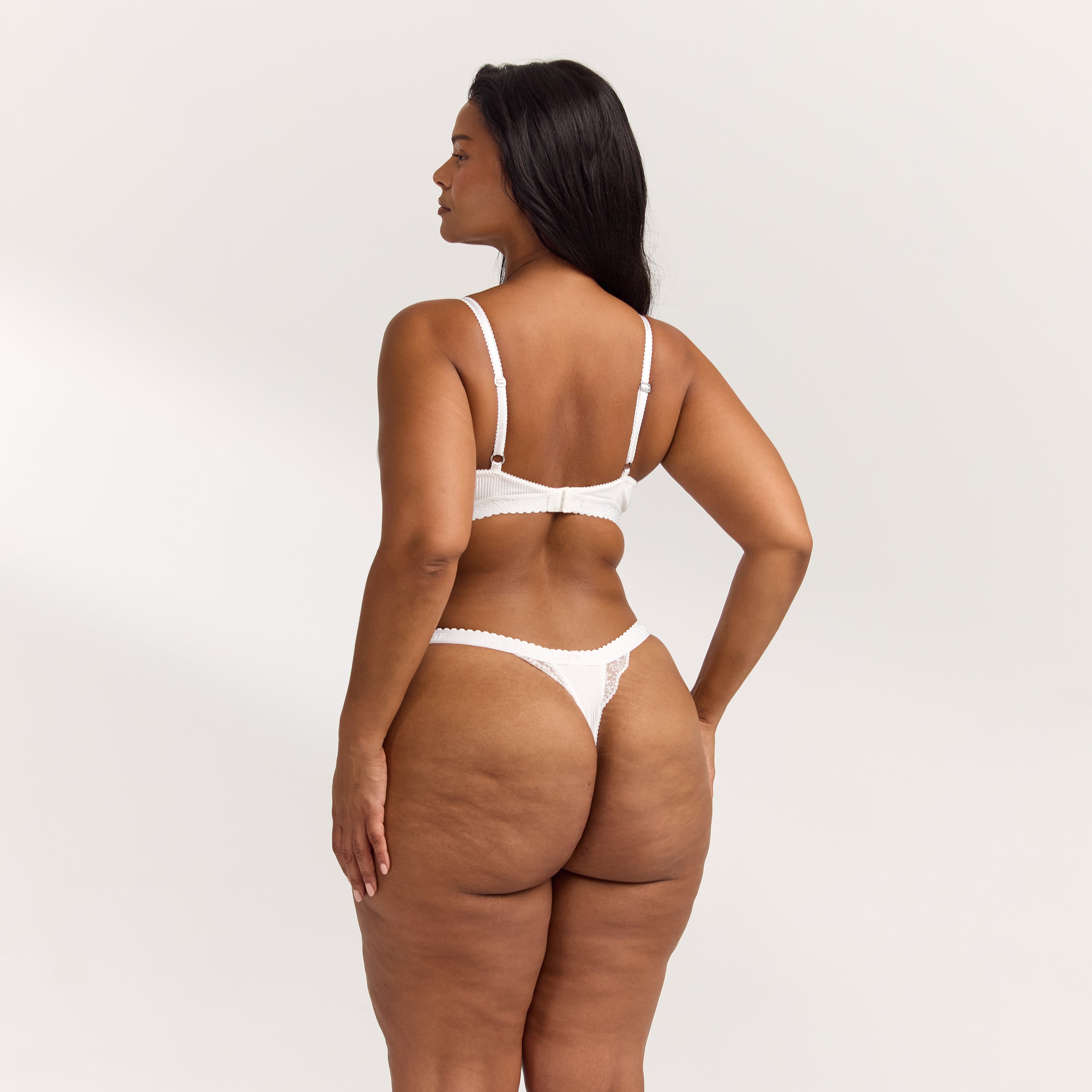 Ribbed Balcony Bra | Ribbed Balcony Bra  - White