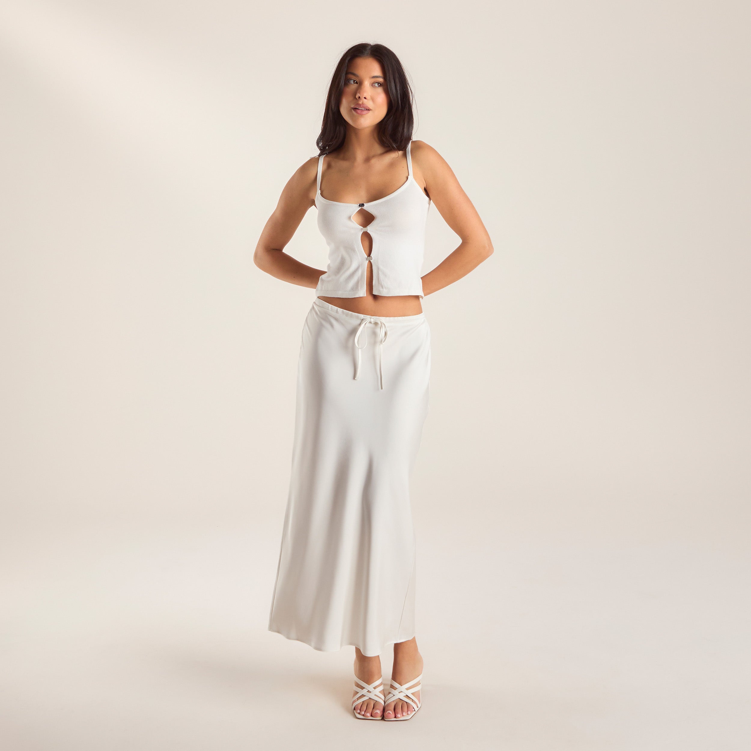 Satin Maxi Skirt | Satin Maxi Skirt - Off White