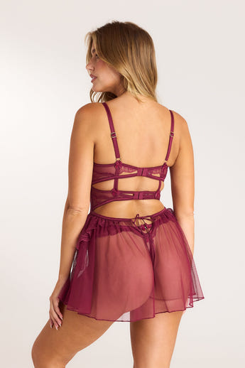 Angelica Intimates Babydoll (Set) - Berry alternate