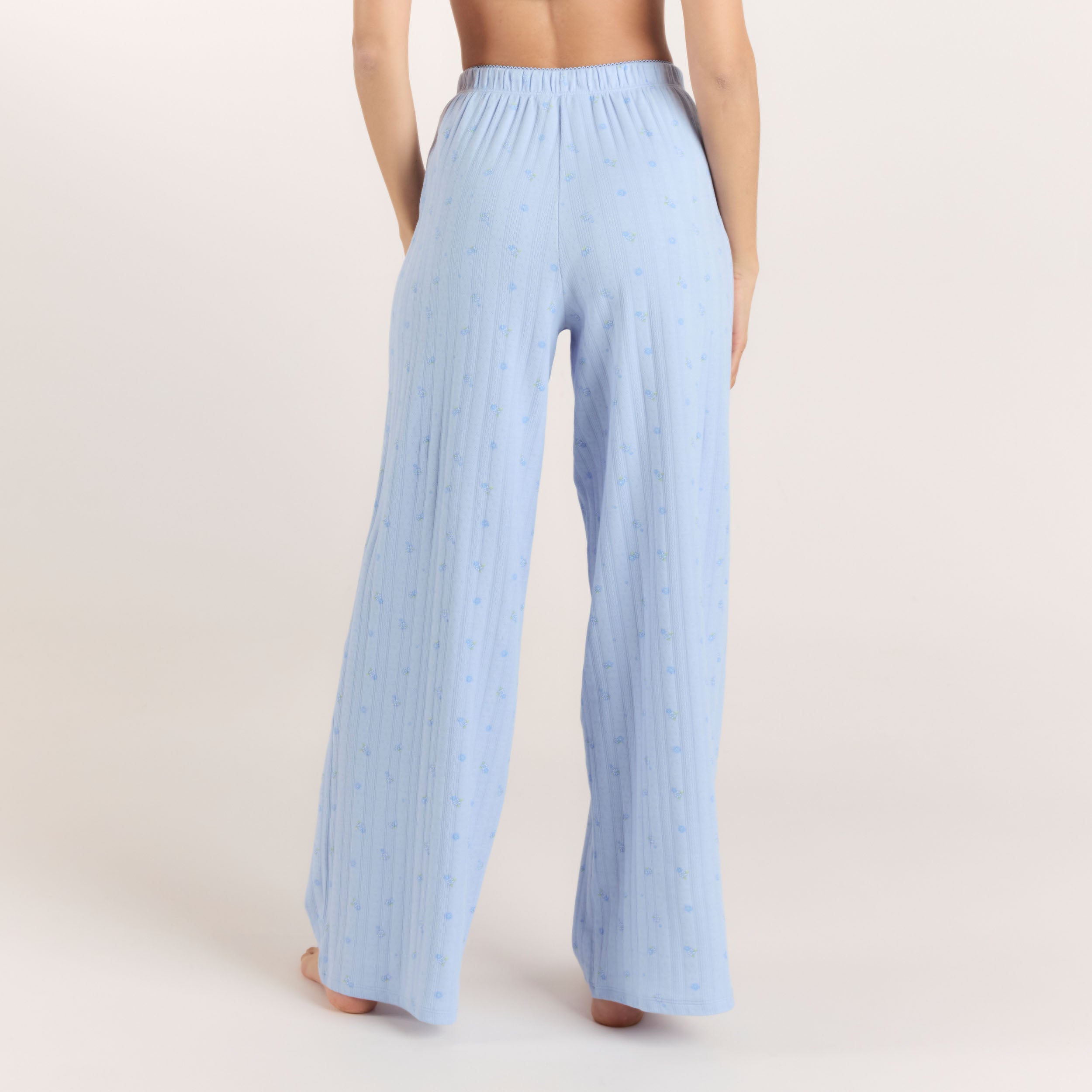 Pointelle Pajama Pants | Pointelle Pajama Pants - Blue Floral