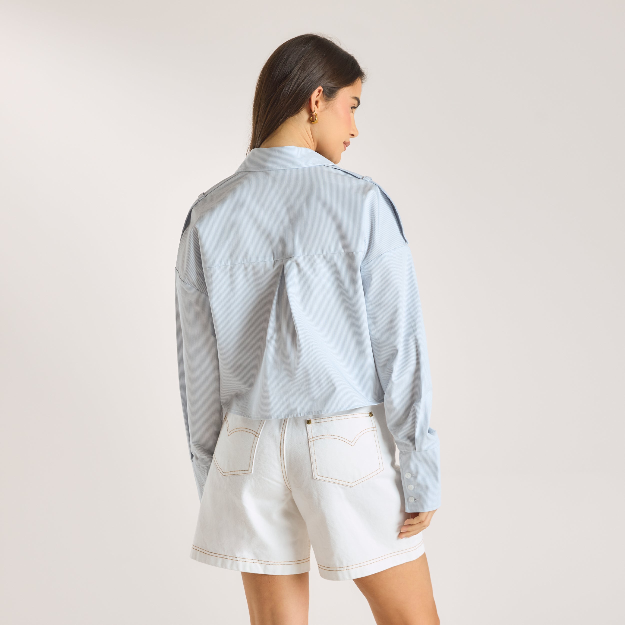 Asymmetric Shirt | Asymmetric Shirt - Blue Stripe
