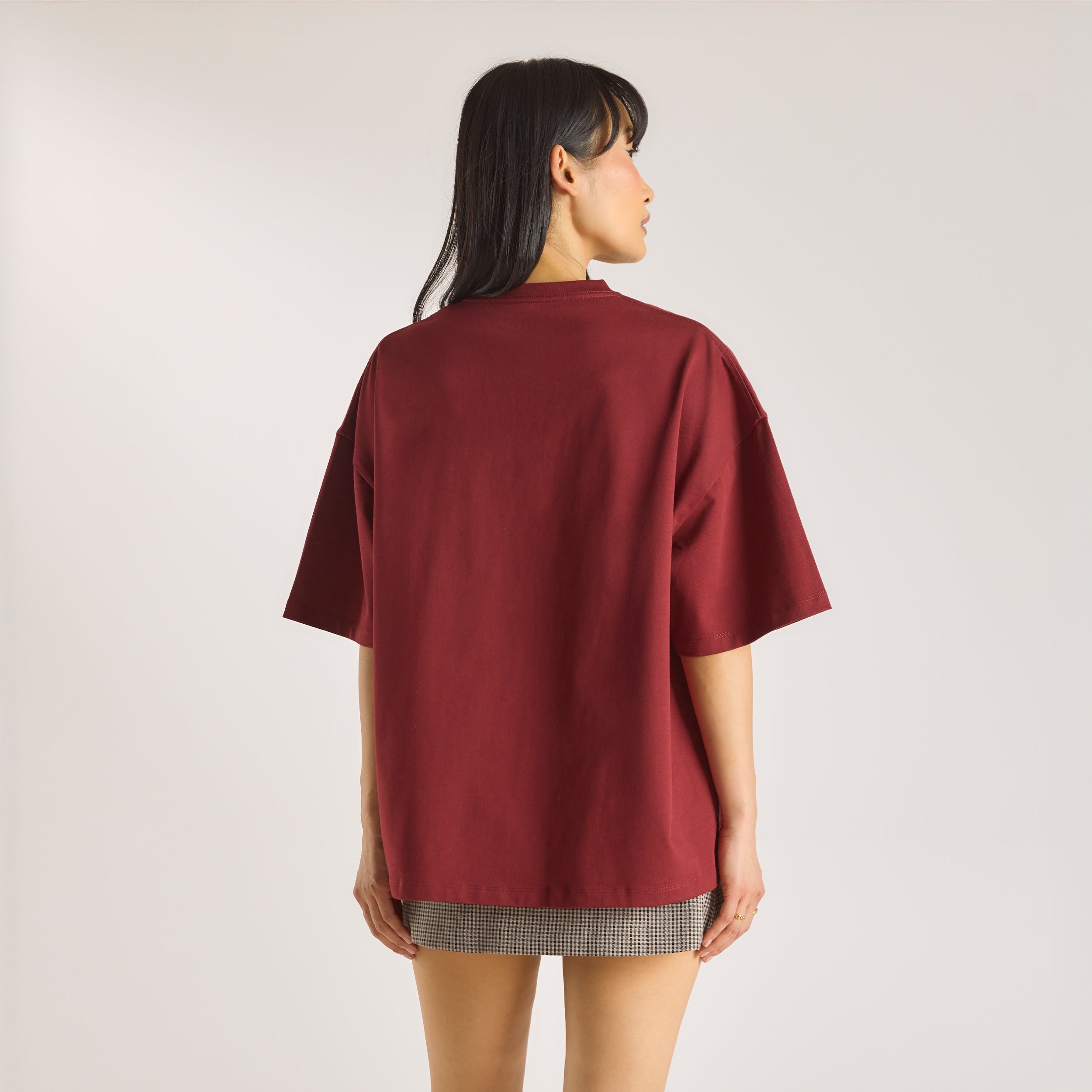 Oversized Graphic Tee  | Oversized Graphic Tee - Burgundy