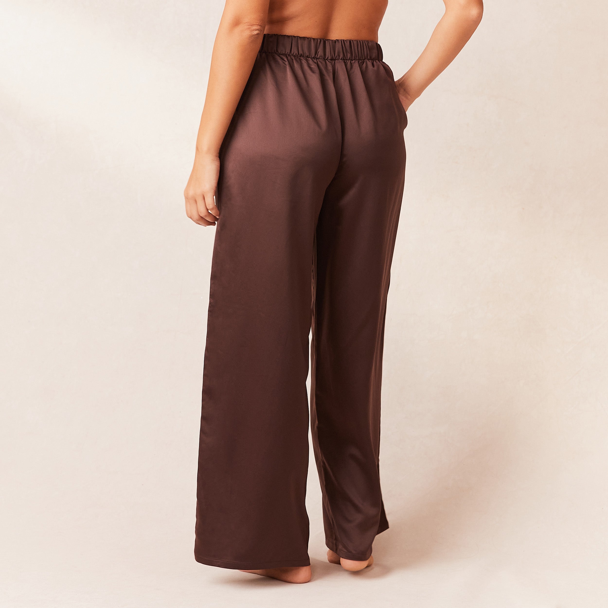 Classic Satin Pajama Pants Chocolate Lounge Underwear