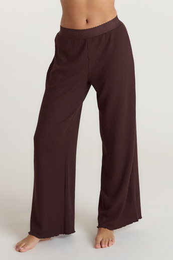Soft Waffle Pajama Bottoms - Dark Chocolate alternate