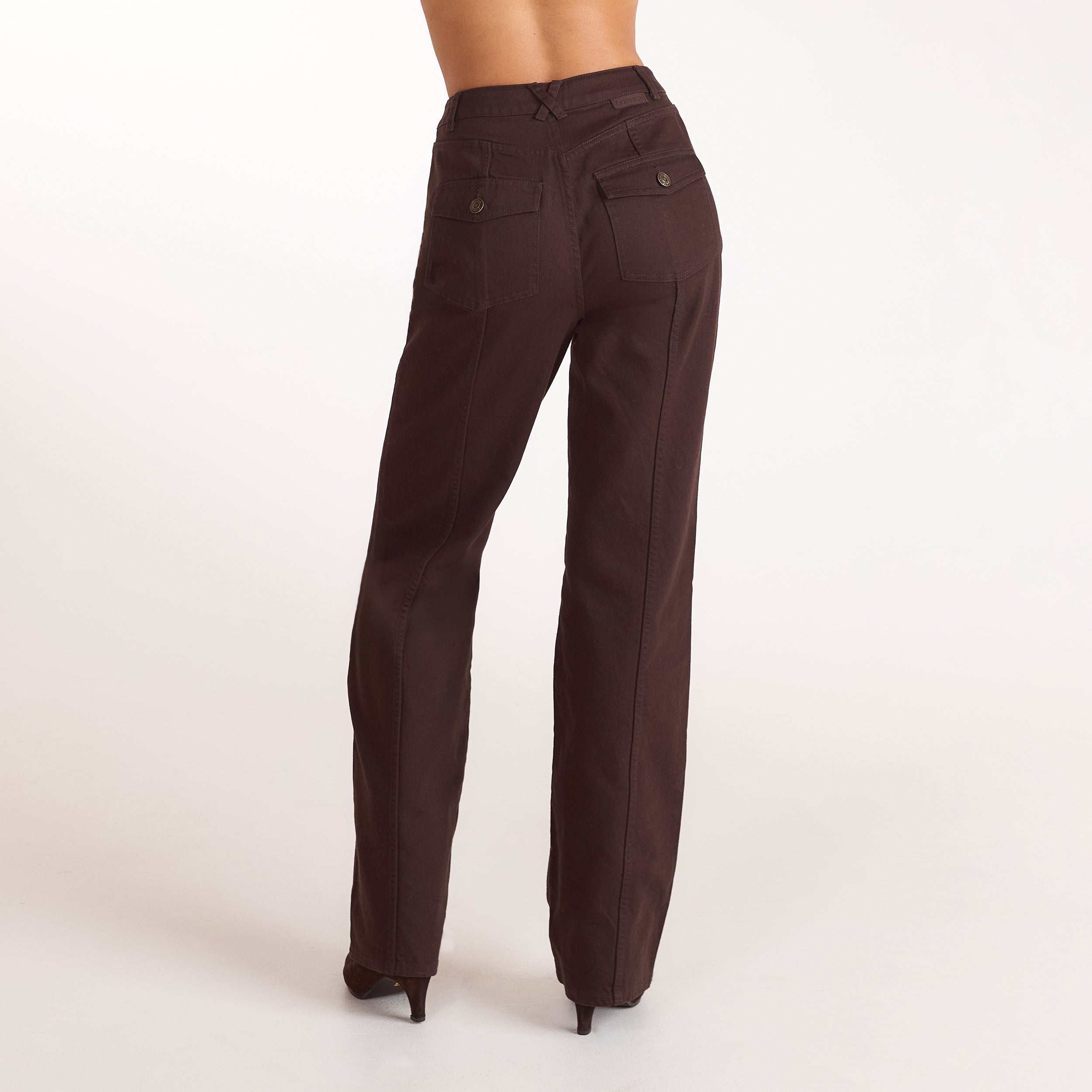 Denim Straight-Leg Jeans | Denim Straight-Leg Jeans - Chocolate
