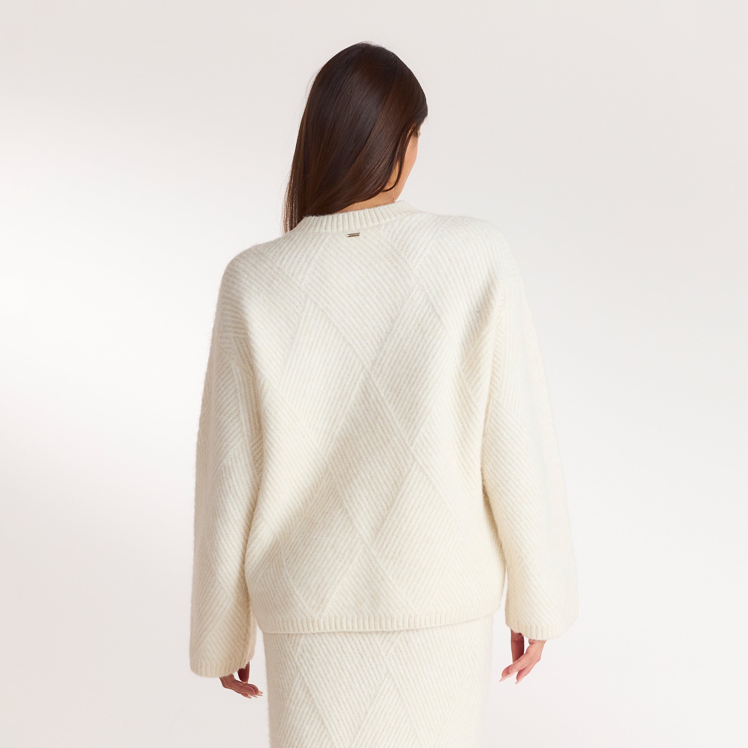 Diamond Knitted Jumper | Diamond Knitted Jumper - Cream
