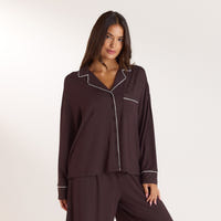 Modal Pajama Shirt - Dark Chocolate