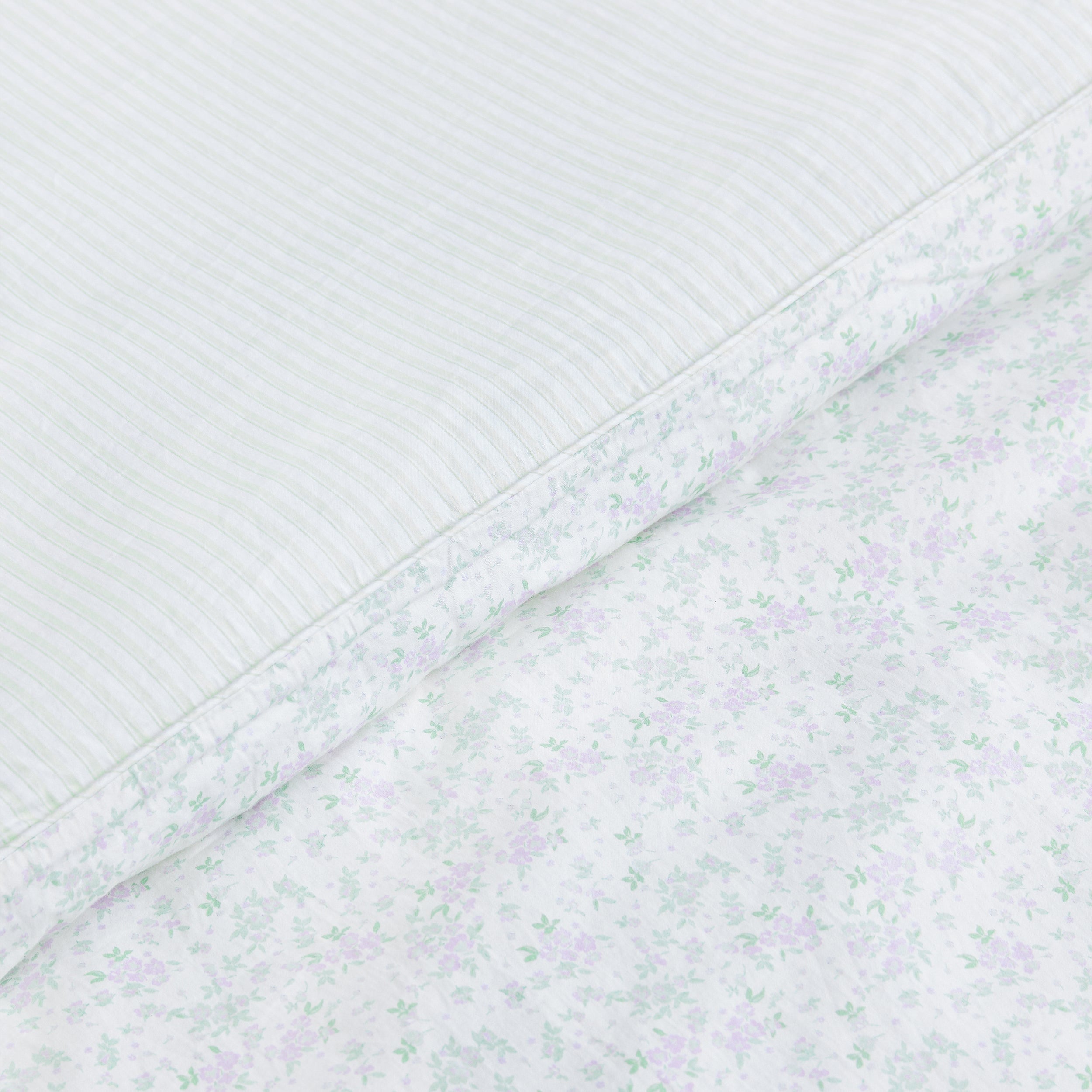Bloom & Stripe Reversible Duvet Cover | Bloom & Stripe Reversible Duvet Cover - Sage Floral Print