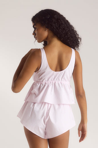 Bloom & Stripe Cami Pyjama Top - Pink alternate