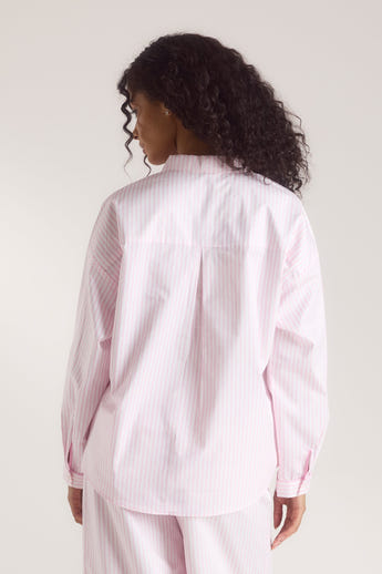 Bloom & Stripe Pyjama Shirt - Pink alternate
