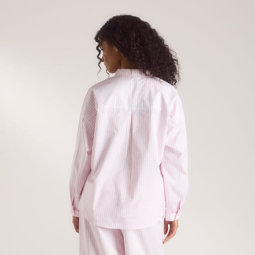 Bloom & Stripe Pajama Shirt - Pink alternate