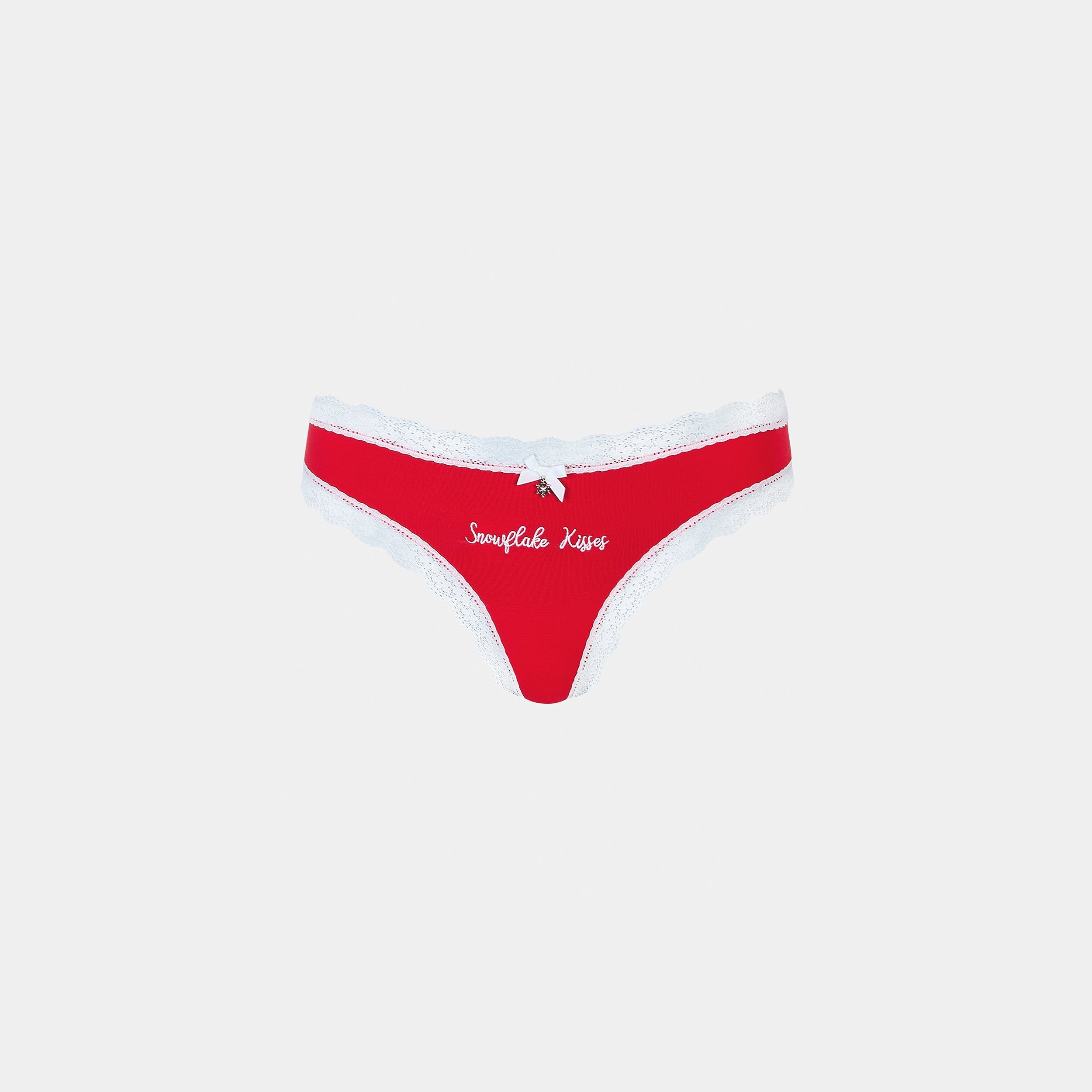 Snowflake Thongs (2-Pack) | Snowflake Thongs (2-Pack) - Red/White