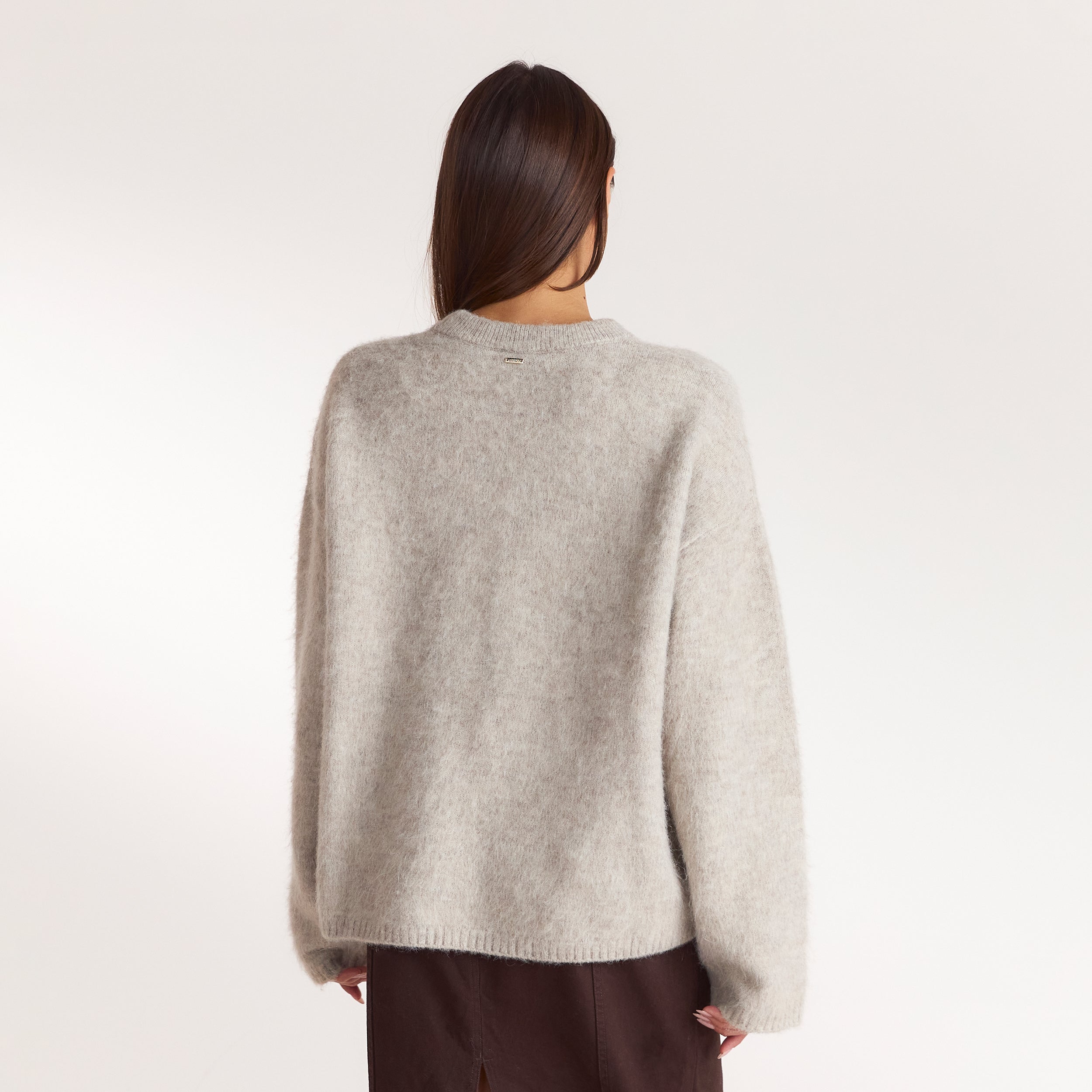 Fluffy Knitted Jumper | Fluffy Knitted Jumper - Warm Gray