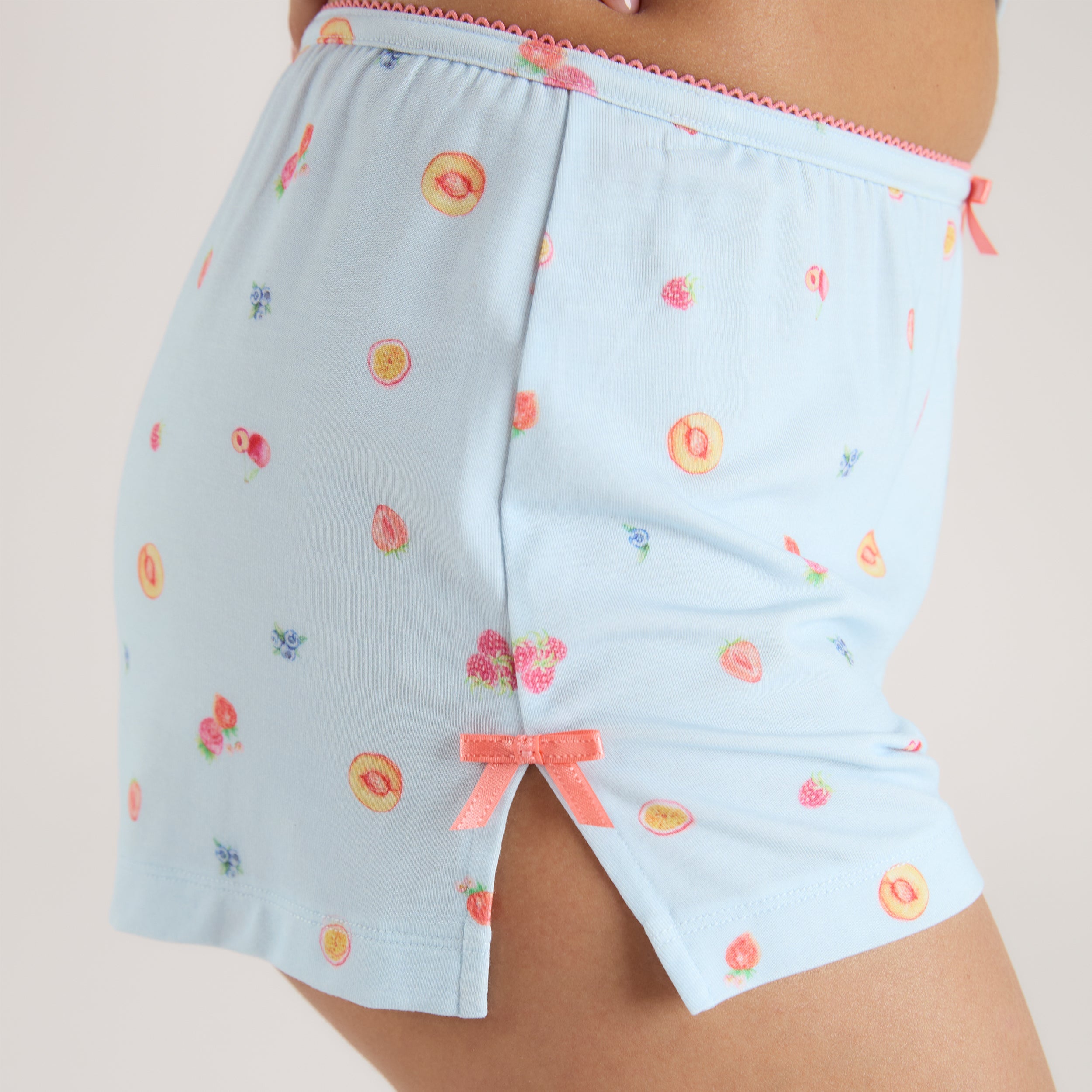 Modal Pajama Shorts | Modal Pajama Shorts - Blue Fruits