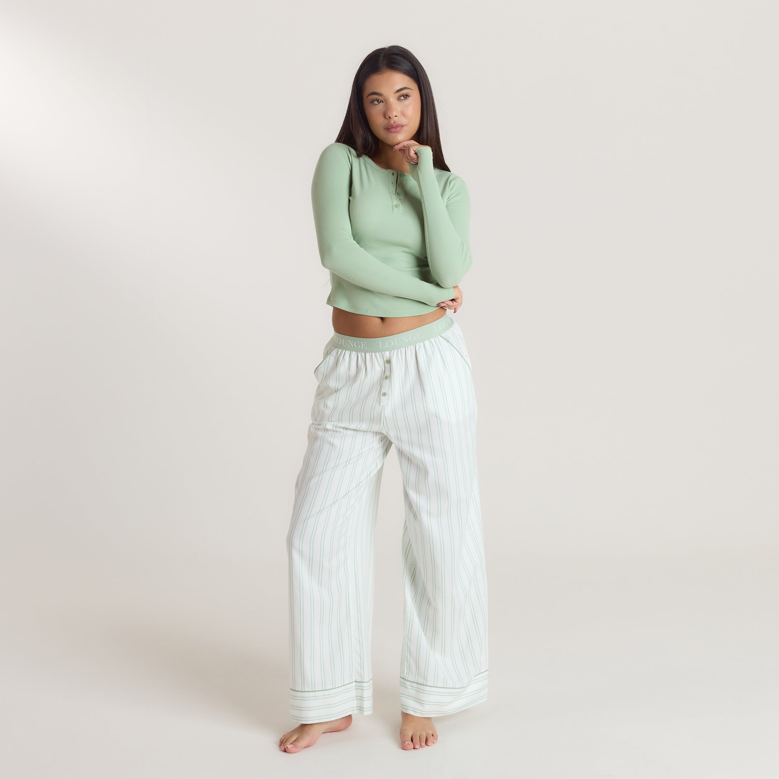 Mistletoe Pajama Bottoms | Mistletoe Pajama Bottoms - Sage