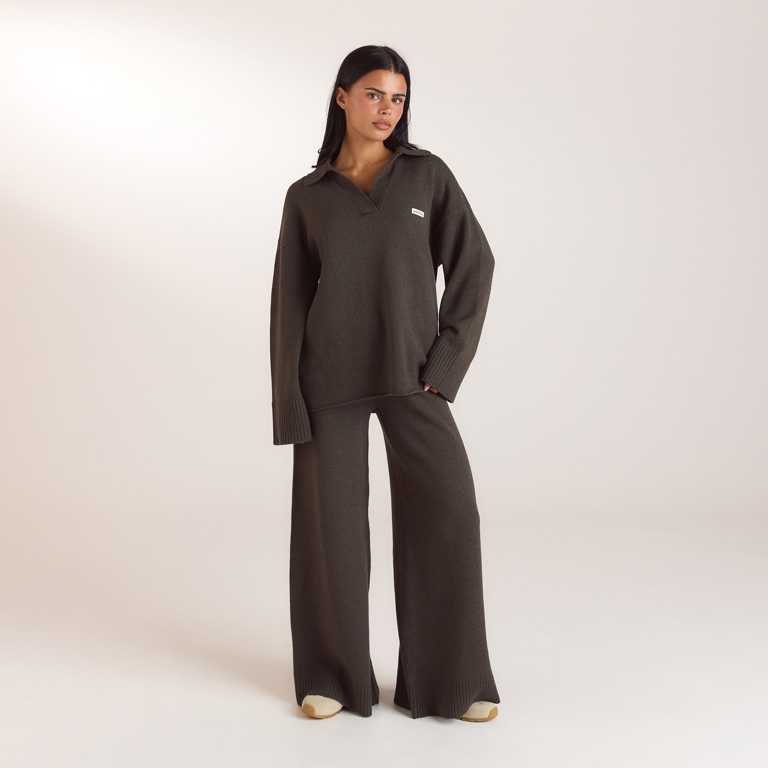 Ribbed Hem Knitted Trousers | Ribbed Hem Knitted Trousers - Moss Green