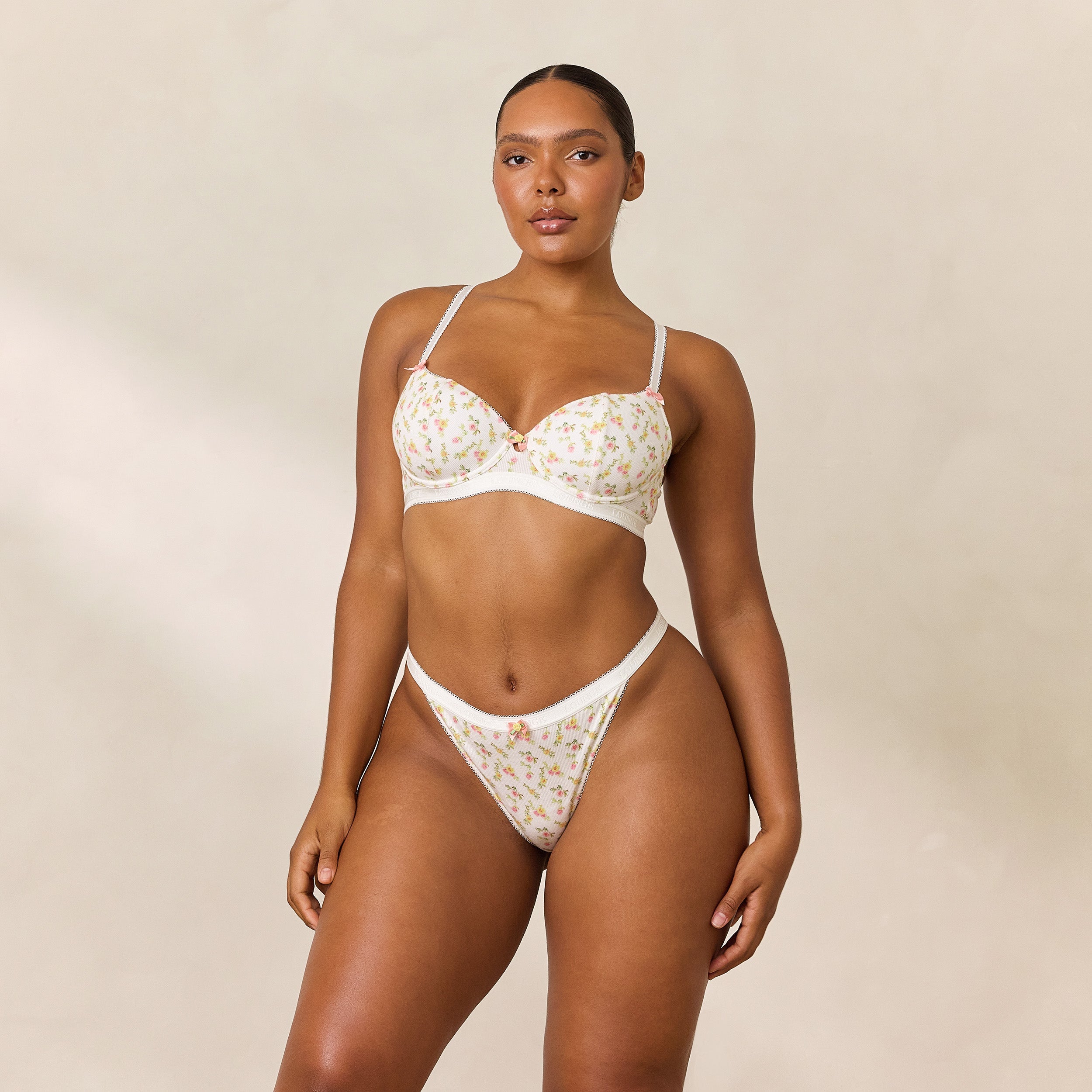 Rosebud Ribbed Balcony Bra | Amber, 36D/L