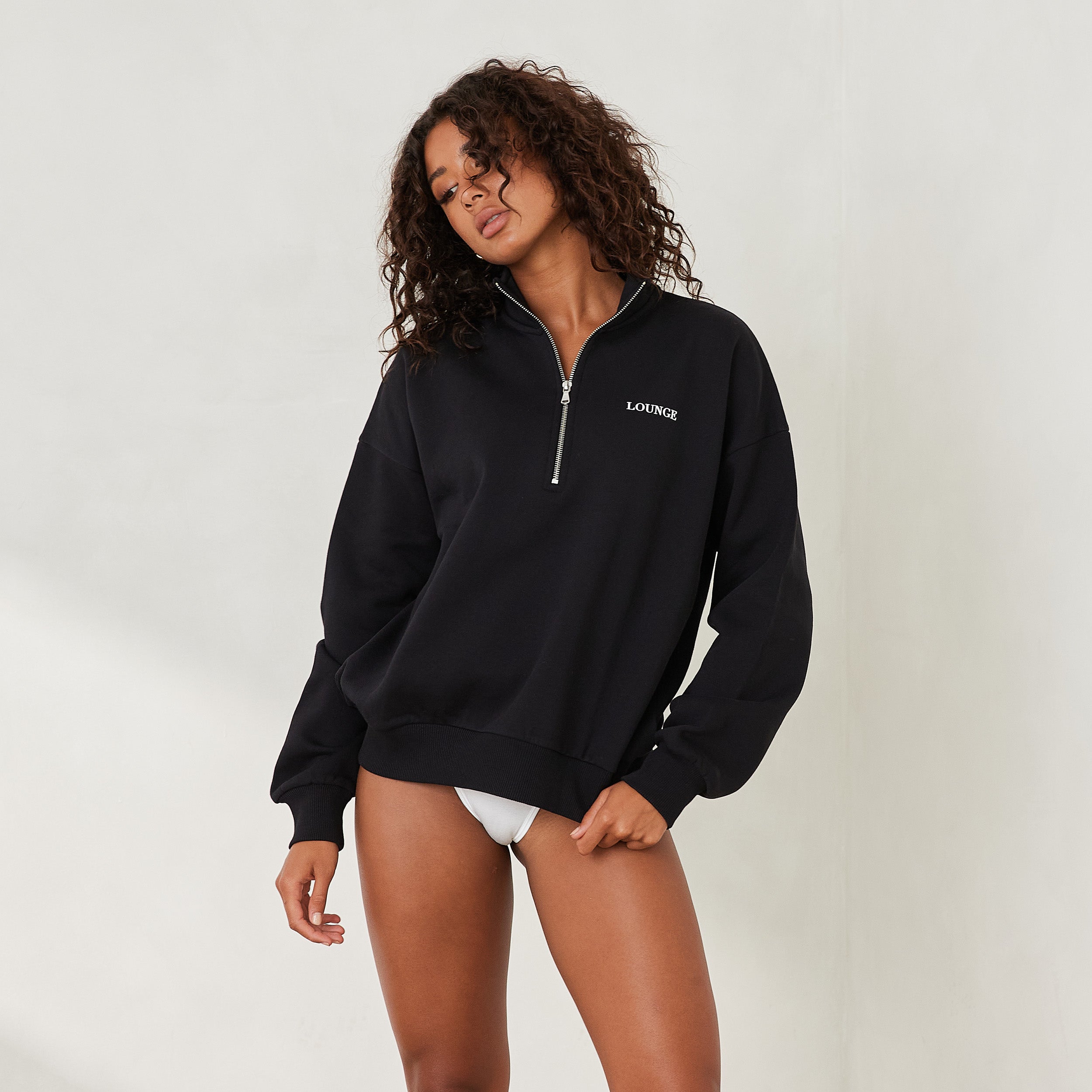 Oversized quarter zip discount sweater