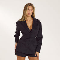 Suedette Blazer - Black