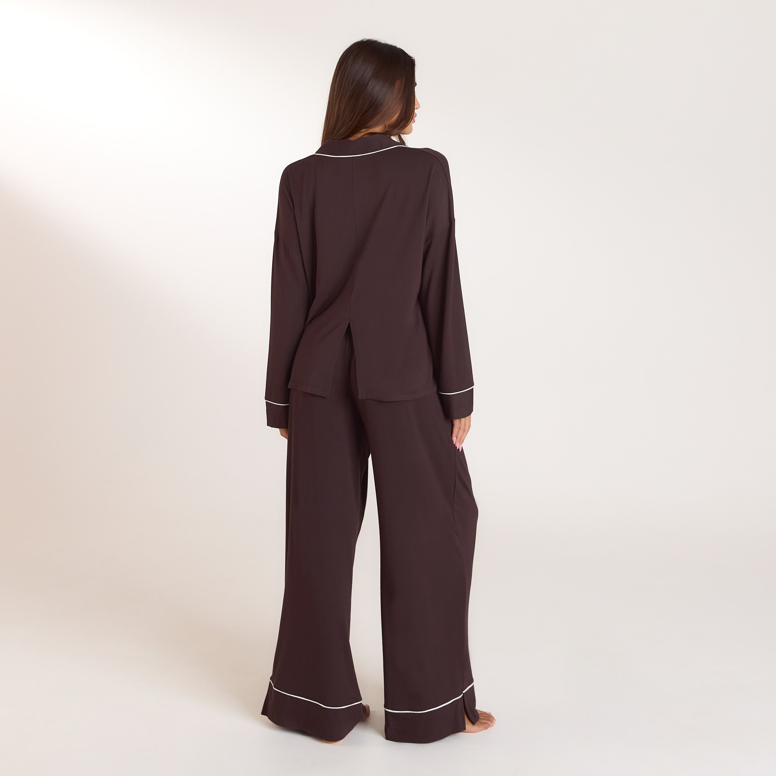 Modal Pyjama Shirt | Modal Pajama Shirt - Dark Chocolate