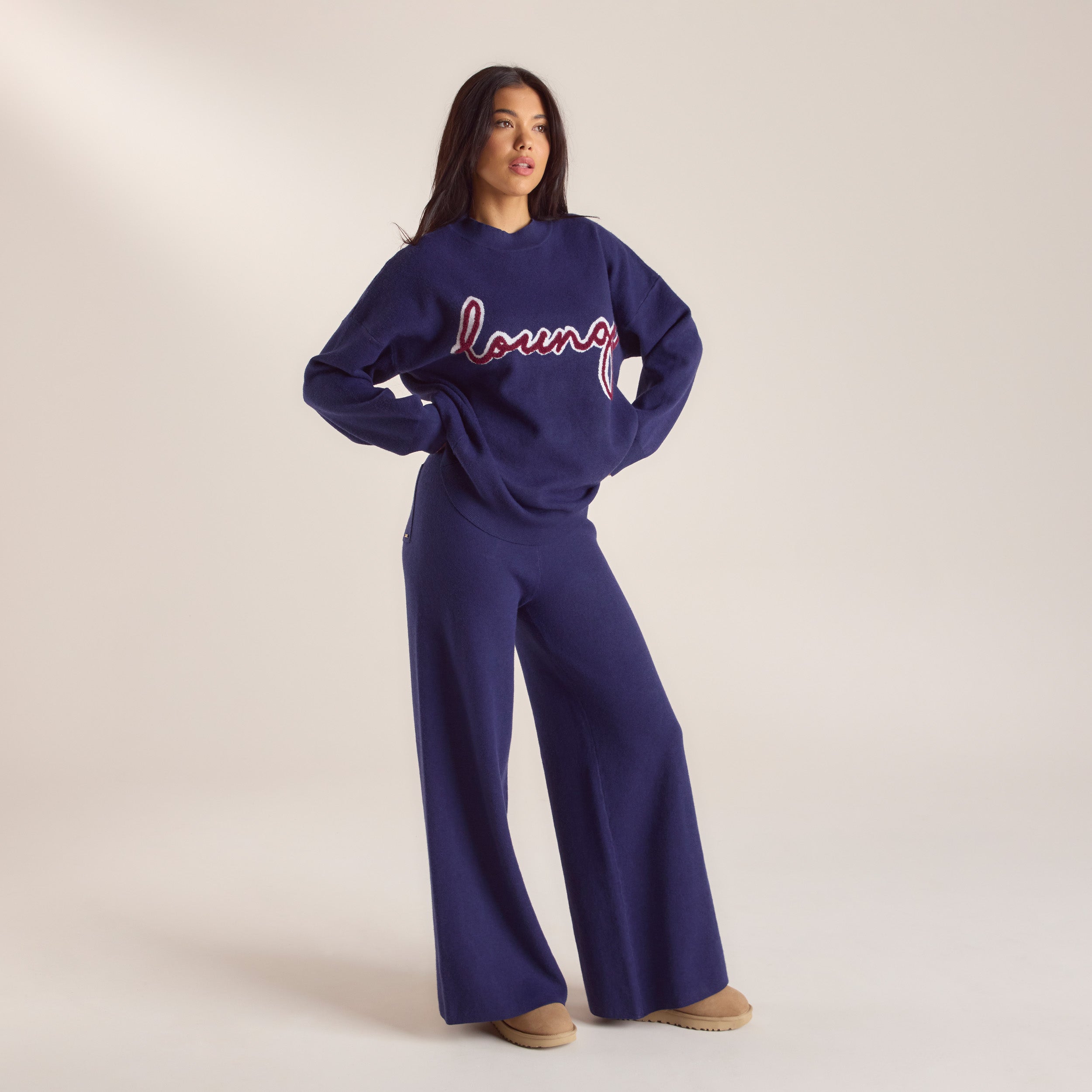 Logo Knitted Crew Neck Jumper | Logo Knitted Crew Neck Jumper - Navy