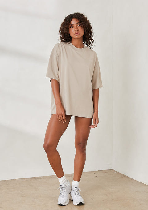 Il Sarto oversized lounge t shirt and legging set in oatmeal