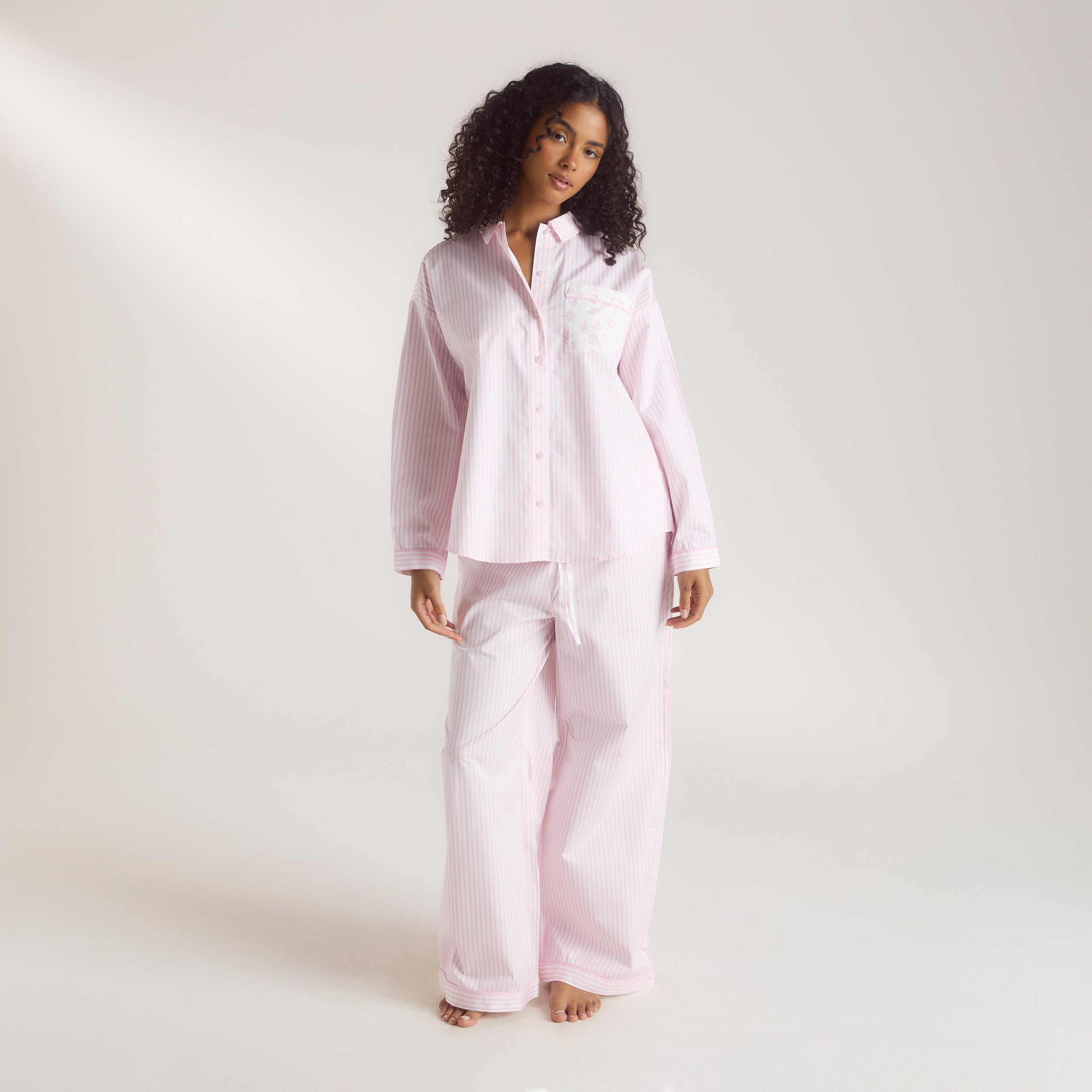 Bloom & Stripe Pajama Shirt | Bloom & Stripe Pajama Shirt - Pink