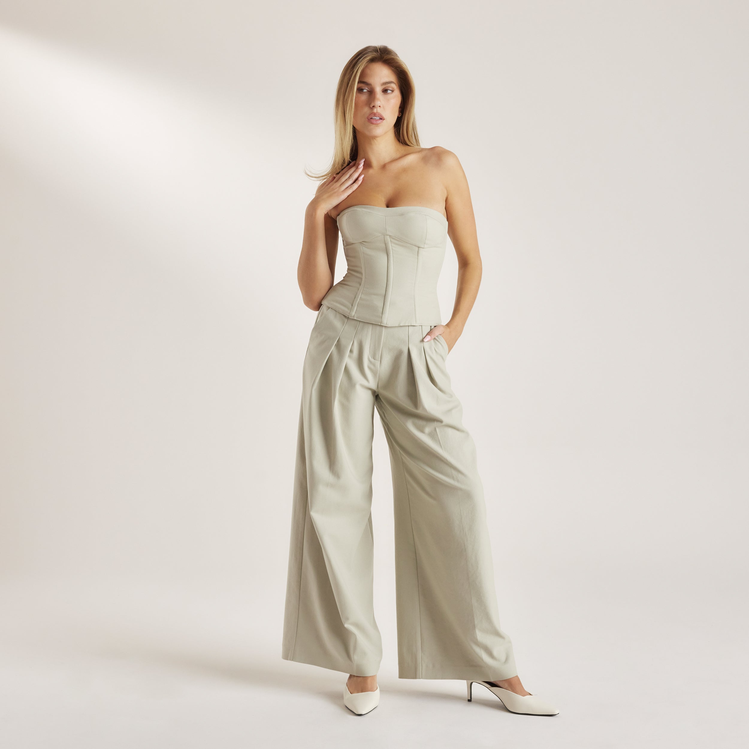 Woven Wide-Leg pants | Woven Wide-Leg Pants - Sage