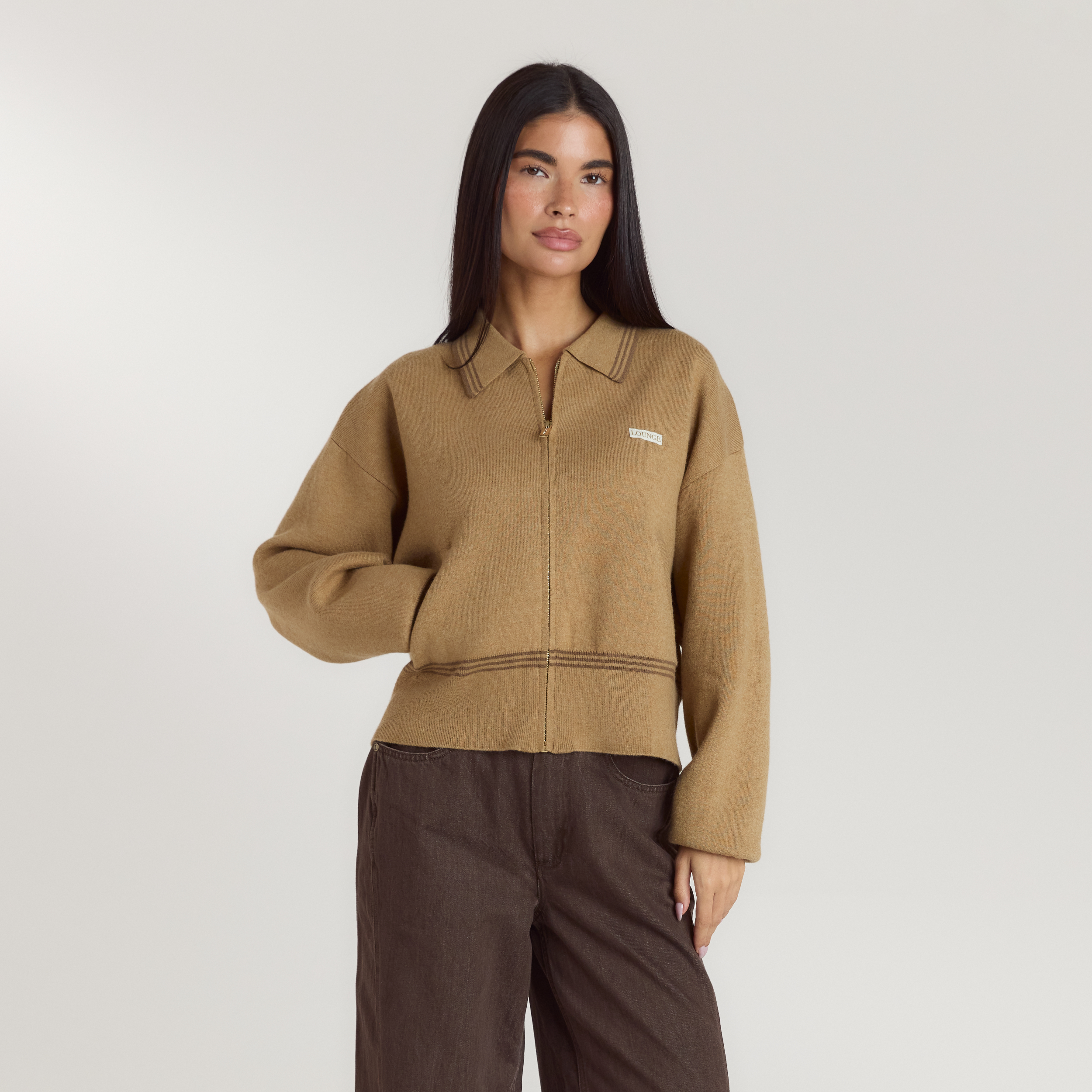 Knitted Jacket | Knitted Jacket - Tan