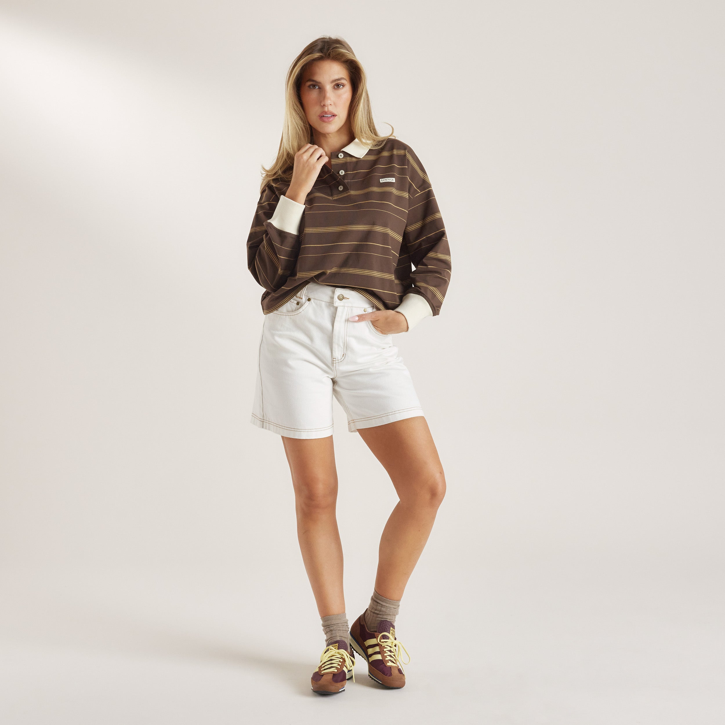 Longline Denim Jorts | Longline Denim Jorts - White