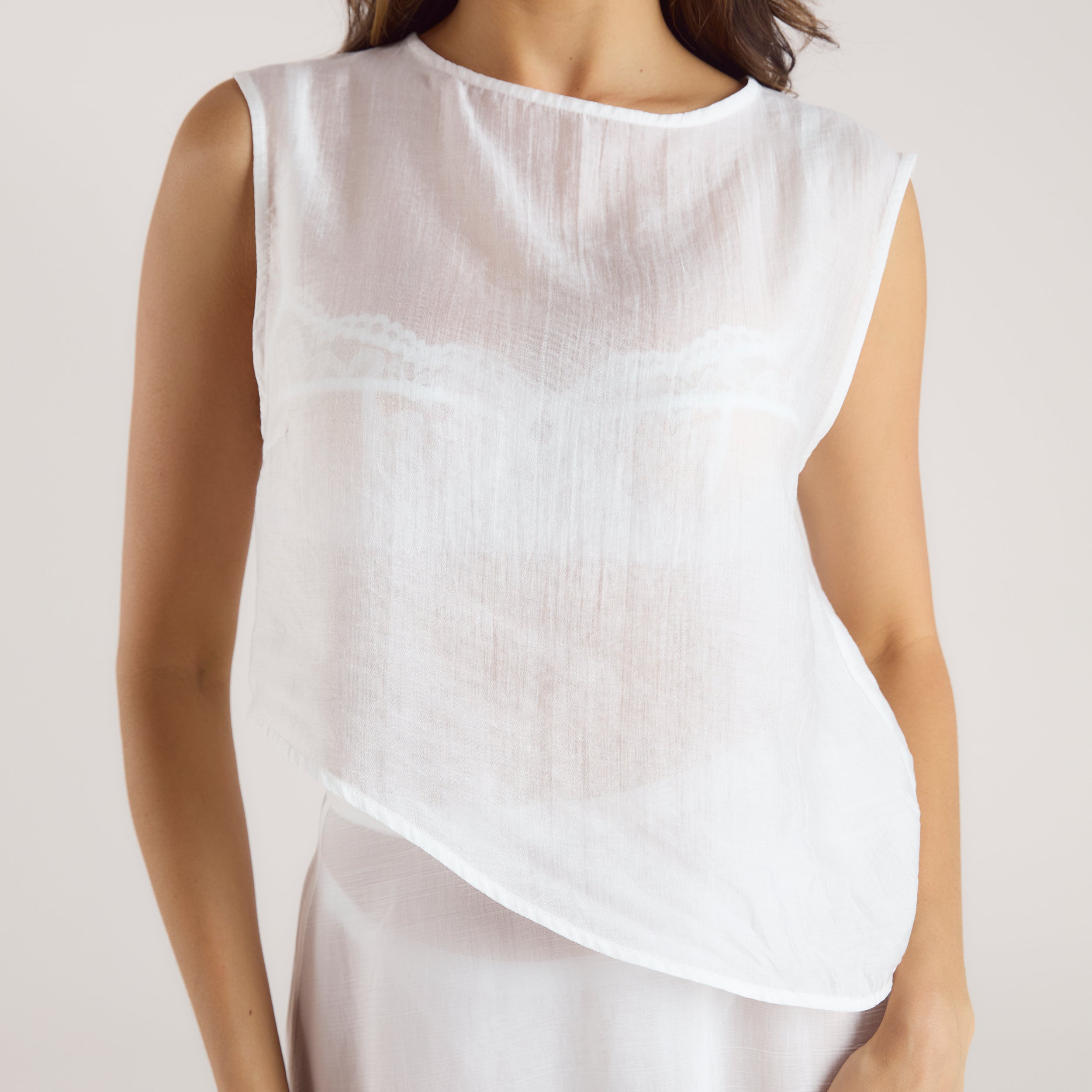 Sheer Tank Top | Sheer Tank Top - White