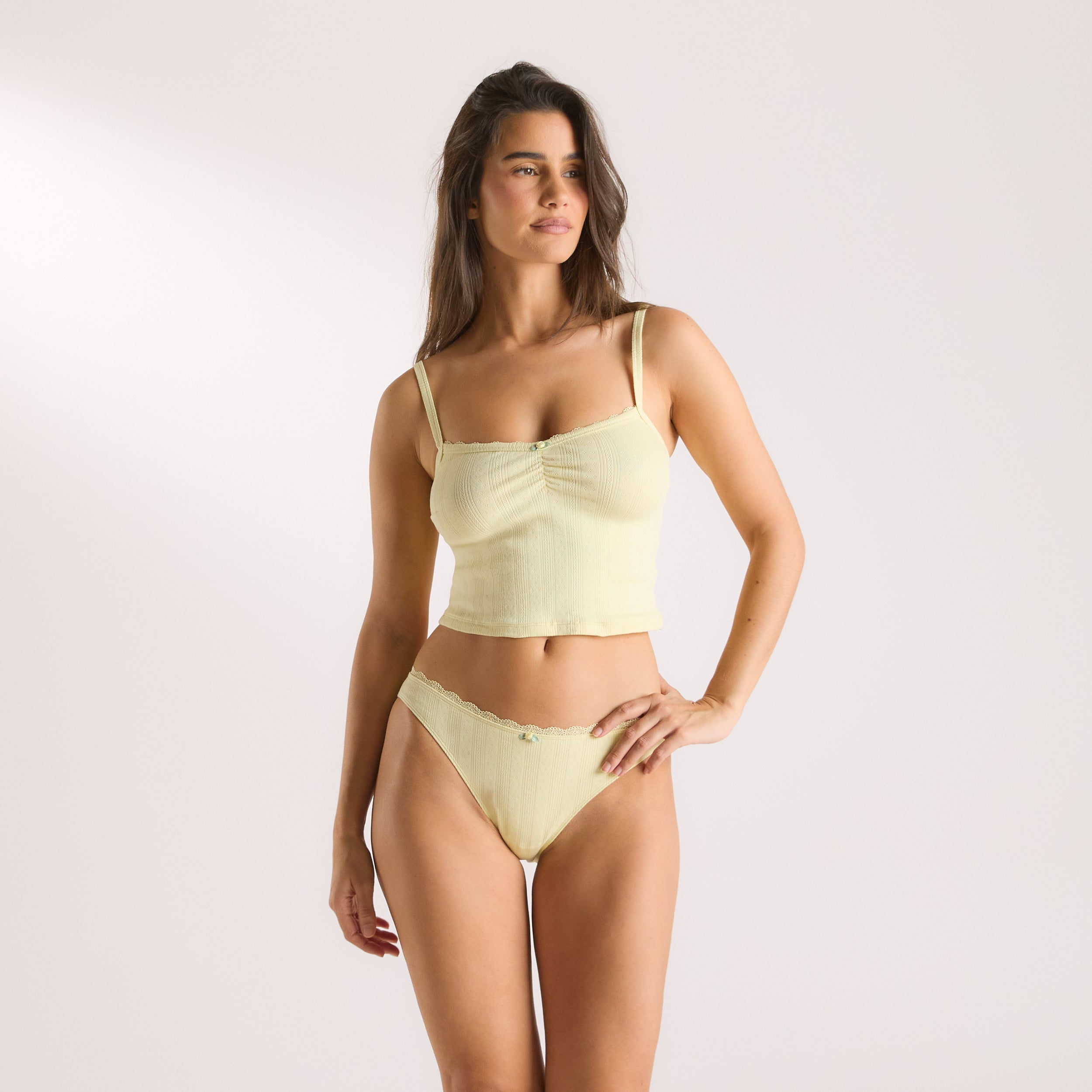 Pointelle Cami Pajama Top | Pointelle Cami Pajama Top - Buttercup Yellow